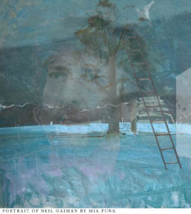 Portrait of Neil Gaiman by Mia Funk